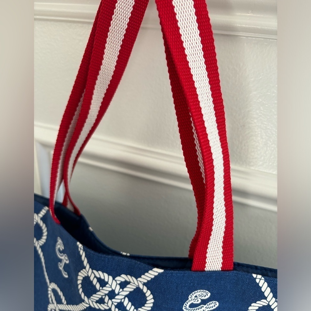 Estee Lauder Tote Bag Beach Blue White Knots Rope Nautical Brand New - Picture 5 of 11